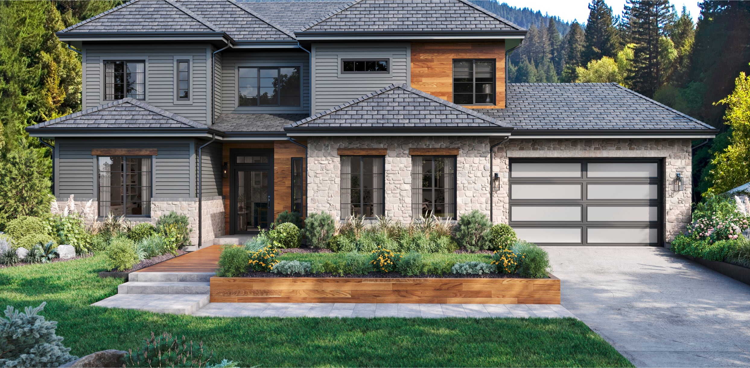 PGW_Exterior_FrontProfile_700Series_200Series_HorizontalSliderWindow_Black_IdeasInspiration_Module_3_1243x610_p213 Home Exterior with Black West Pro 200 Series Sliding Windows