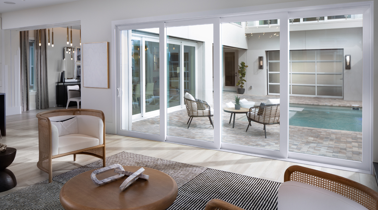 2026 Window and Door Trends: What Homeowners Want in New Homes 2 Ply Gem Perspective Mult-Slide Patio Door connects the interior and exterior